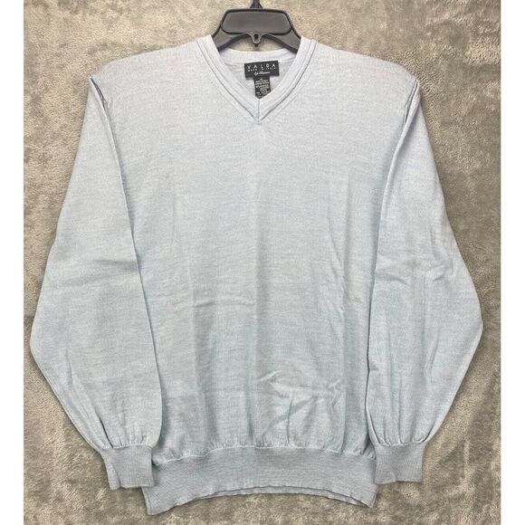 Valda By Toscano Men's Sweater XL‎ Blue 100% Merino Wool V-Neck Made in Italy - Picture 1 of 8